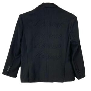 Nwot WE11DONE Jacket Blazer S Black Oversized Logo-Embossed-Back 2-Snaps
